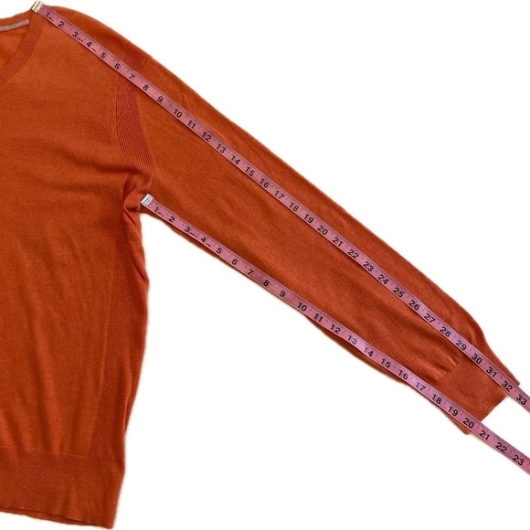 Gap Men’s V-Neck Sweater, Orange Heather, Medium, Long Sleeves - Picture 9 of 13